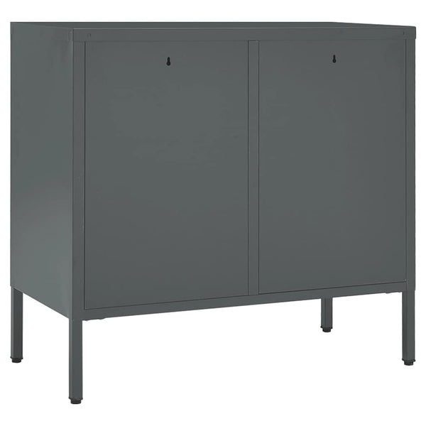 Sideboard Anthrazit 75x70 cm Stahl/Hartglas