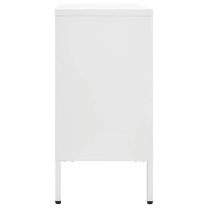 Weißes Sideboard 105 cm Stahl/Glas