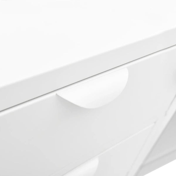 Weißes Sideboard 105 cm Stahl/Glas