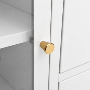 Weißes Sideboard 105 cm Stahl/Glas