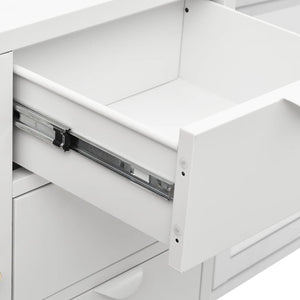 Weißes Sideboard 105 cm Stahl/Glas