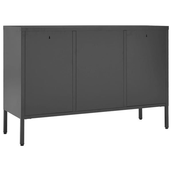 vidaXL Buffet anthracite 105x35x70 cm acier et verre trempé