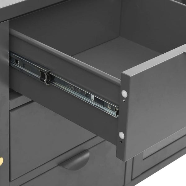 vidaXL Buffet anthracite 105x35x70 cm acier et verre trempé