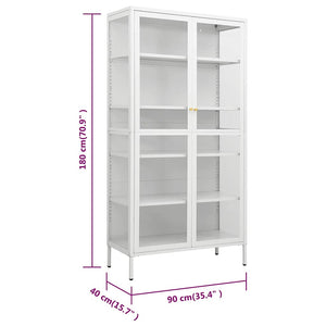 Weiße Vitrine 90x40x180 cm