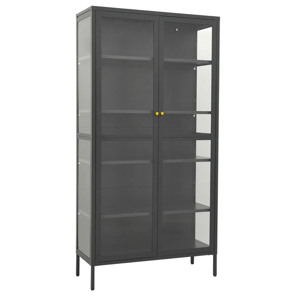 vidaXL Vitrine anthracite 90x40x180 cm acier et verre trempé