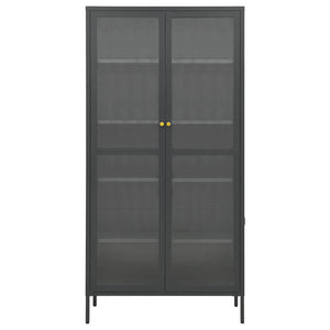 vidaXL Vitrine anthracite 90x40x180 cm acier et verre trempé