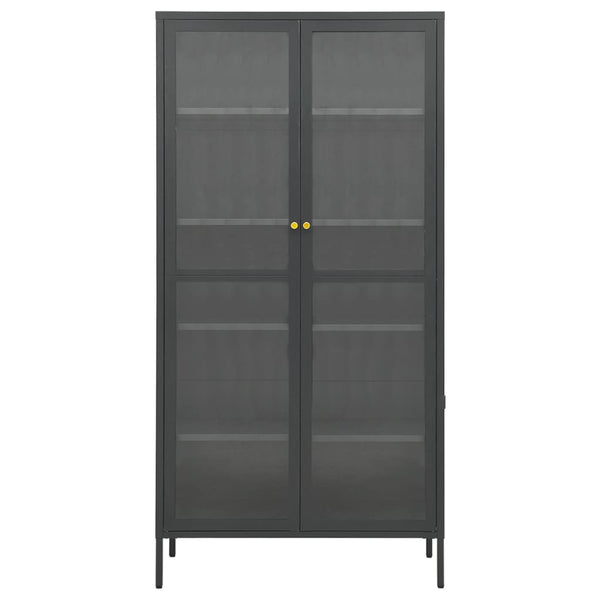 vidaXL Vitrine anthracite 90x40x180 cm acier et verre trempé
