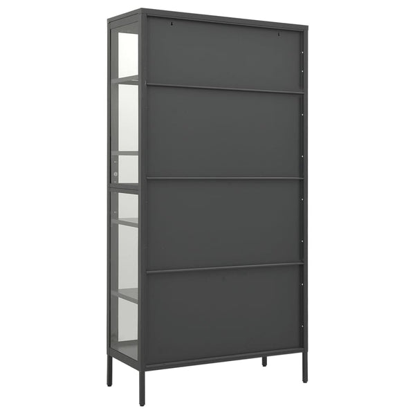 vidaXL Vitrine anthracite 90x40x180 cm acier et verre trempé