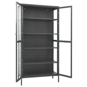 vidaXL Vitrine anthracite 90x40x180 cm acier et verre trempé