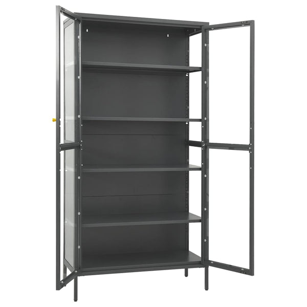 vidaXL Vitrine anthracite 90x40x180 cm acier et verre trempé