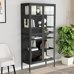 vidaXL Vitrine anthracite 90x40x180 cm acier et verre trempé