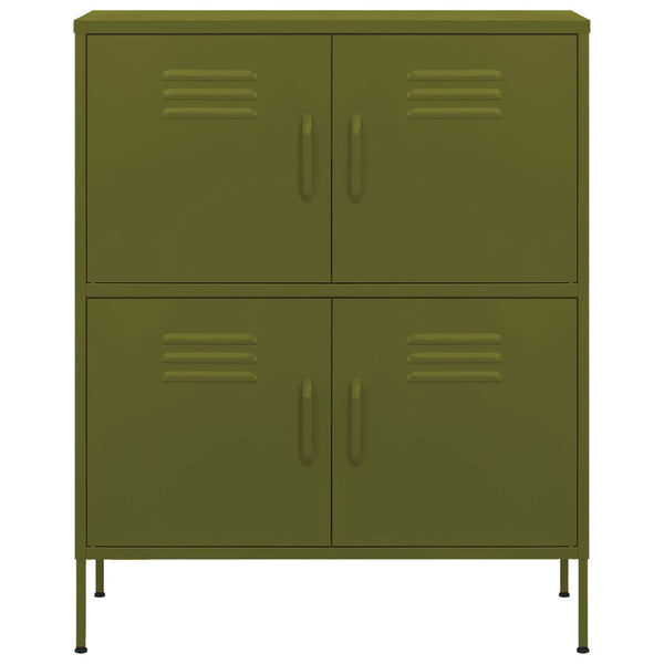 vidaXL Armoire de rangement vert olive 80x35x101,5 cm acier