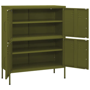 vidaXL Armoire de rangement vert olive 80x35x101,5 cm acier