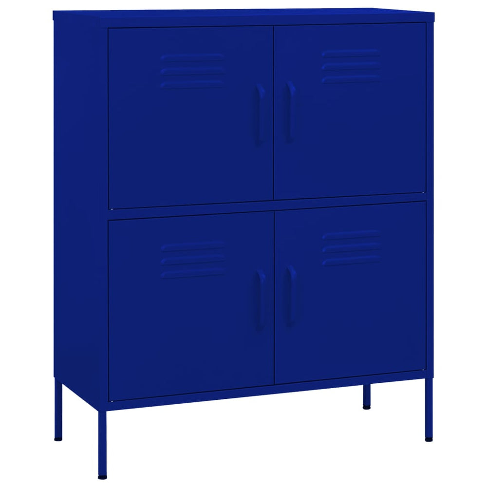 Marineblauer Stahlschrank 80x35x101,5 cm