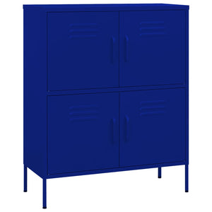 Marineblauer Stahlschrank 80x35x101,5 cm