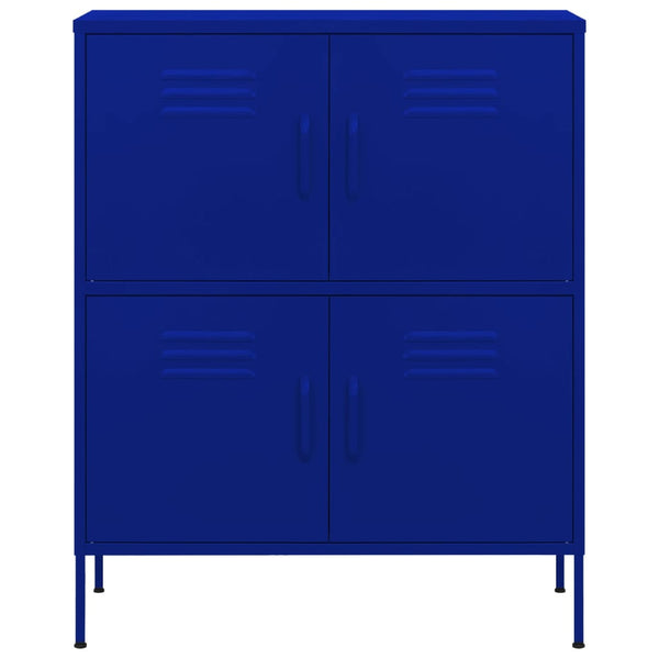 Marineblauer Stahlschrank 80x35x101,5 cm
