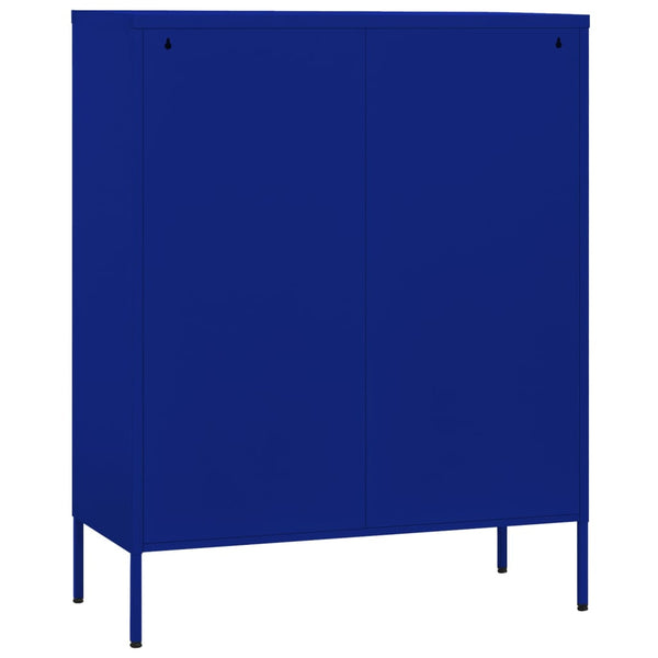 Marineblauer Stahlschrank 80x35x101,5 cm