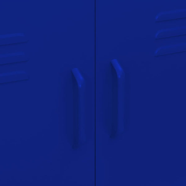 Marineblauer Stahlschrank 80x35x101,5 cm