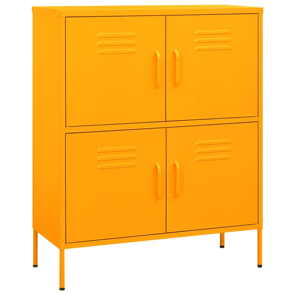 Senfgelber Stahlschrank 80cm