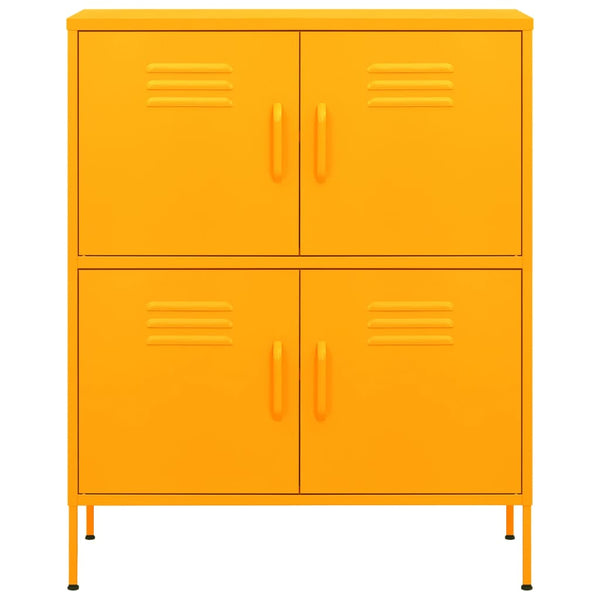 Senfgelber Stahlschrank 80cm