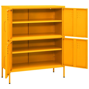 Senfgelber Stahlschrank 80cm