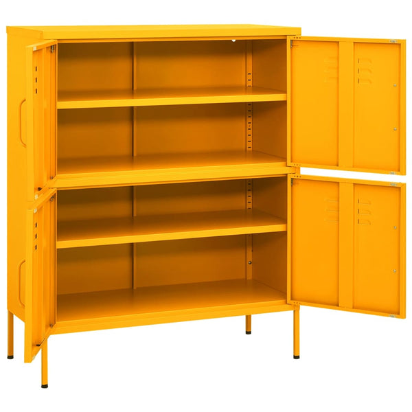 Senfgelber Stahlschrank 80cm