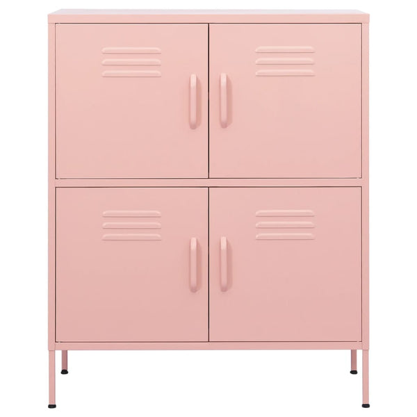 Rosa Stahlschrank, 80 cm
