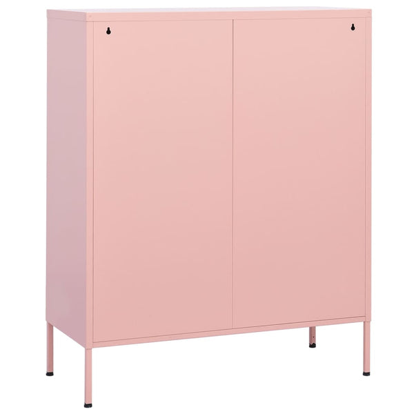 Rosa Stahlschrank, 80 cm