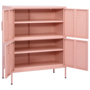 Rosa Stahlschrank, 80 cm