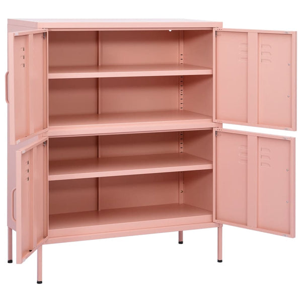 Rosa Stahlschrank, 80 cm