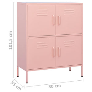 Rosa Stahlschrank, 80 cm