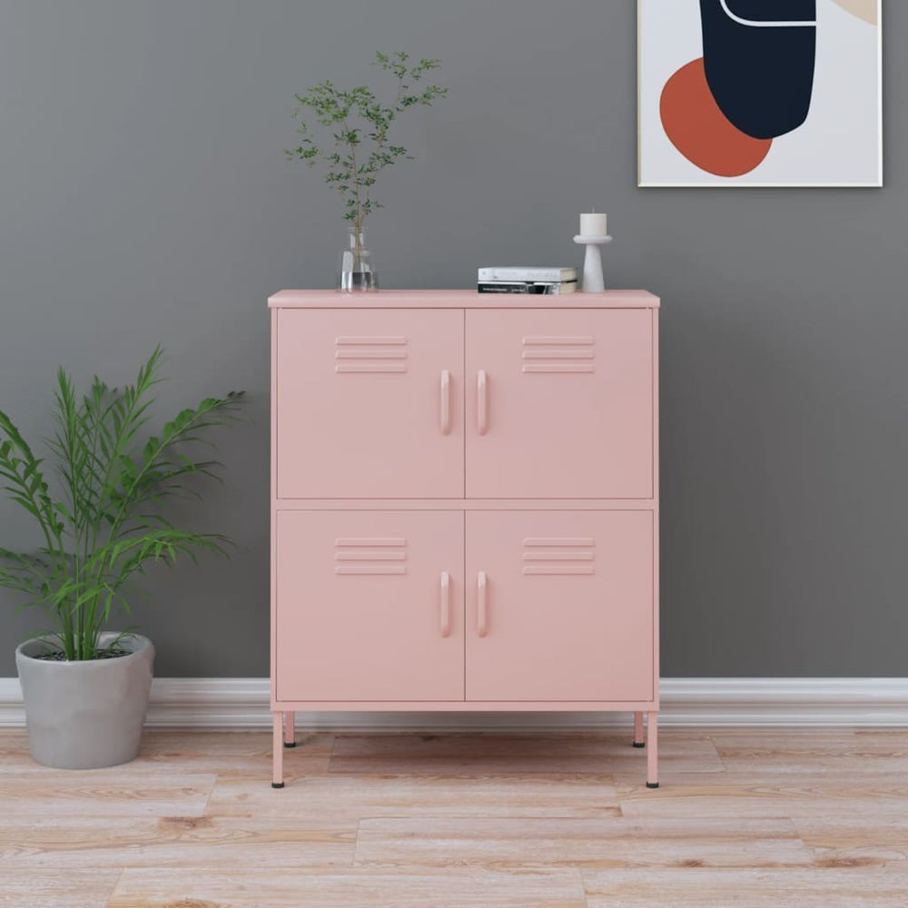 Rosa Stahlschrank, 80 cm