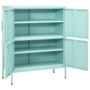 Minzgrüner Stahlschrank 80cm