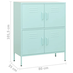 Minzgrüner Stahlschrank 80cm