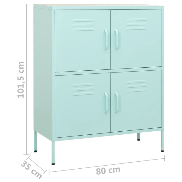 Minzgrüner Stahlschrank 80cm