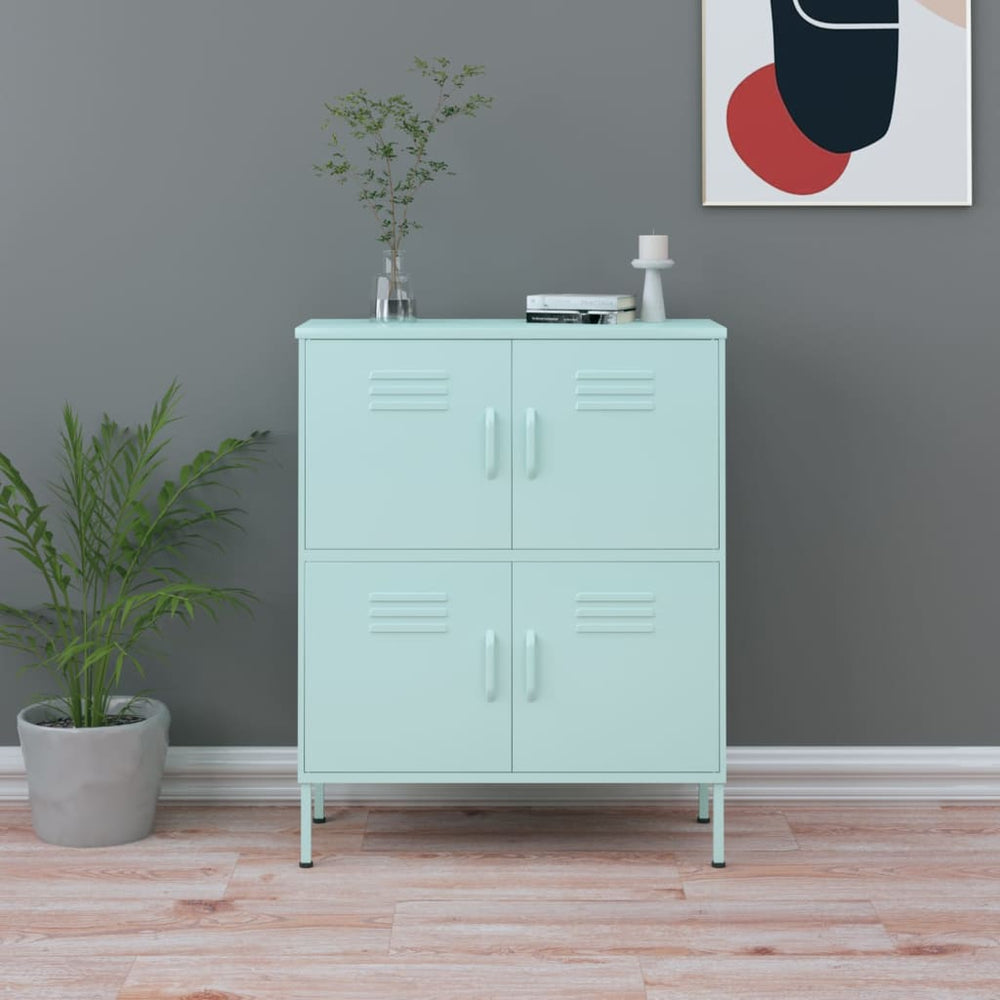 vidaXL Armoire de rangement vert menthe 80x35x101,5 cm acier