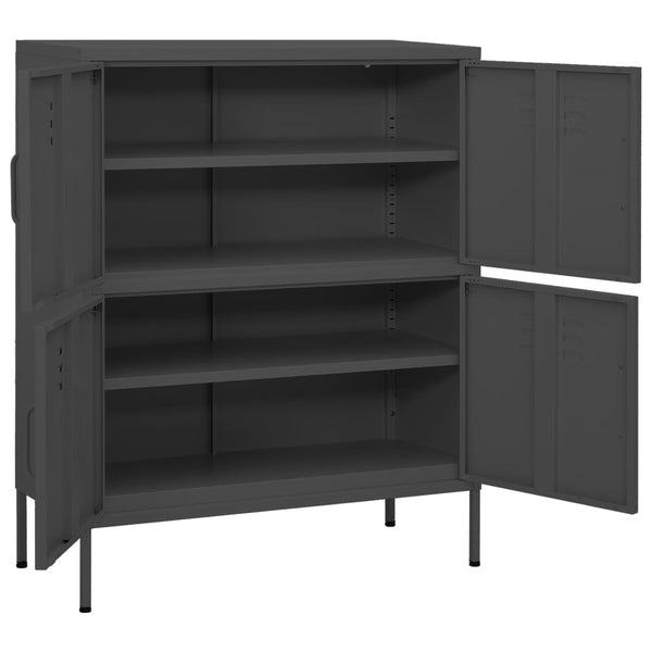 Anthrazit Lagerschrank Stahl 80x35x101,5 cm