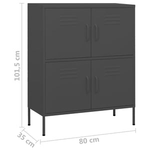 Anthrazit Lagerschrank Stahl 80x35x101,5 cm