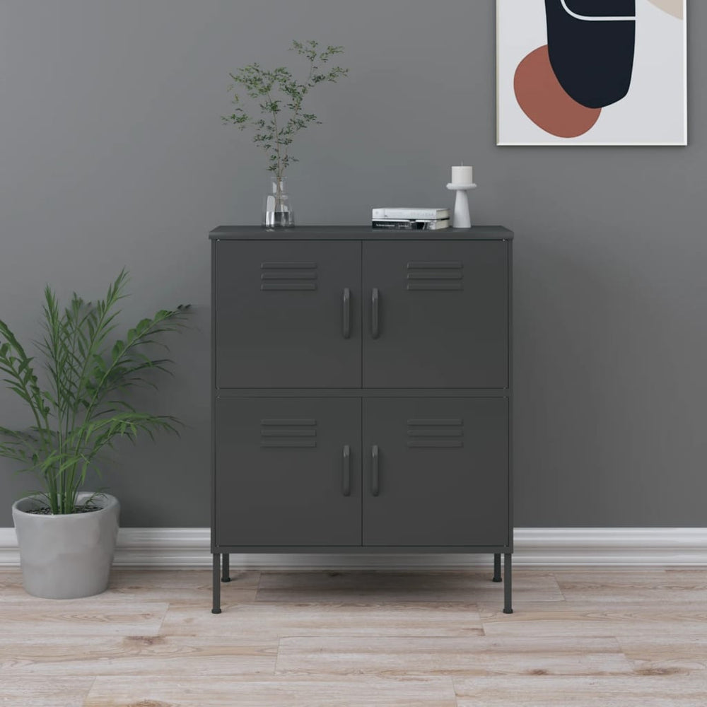 Anthrazit Lagerschrank Stahl 80x35x101,5 cm