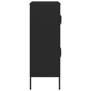 Schwarzer Lagerschrank Stahl 80x35x101,5 cm
