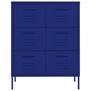 Marineblauer Schubladenschrank aus Stahl
