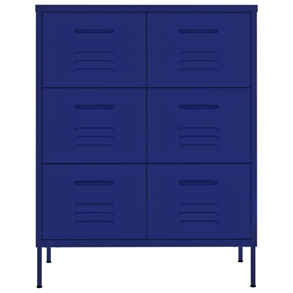 Marineblauer Schubladenschrank aus Stahl