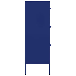Marineblauer Schubladenschrank aus Stahl