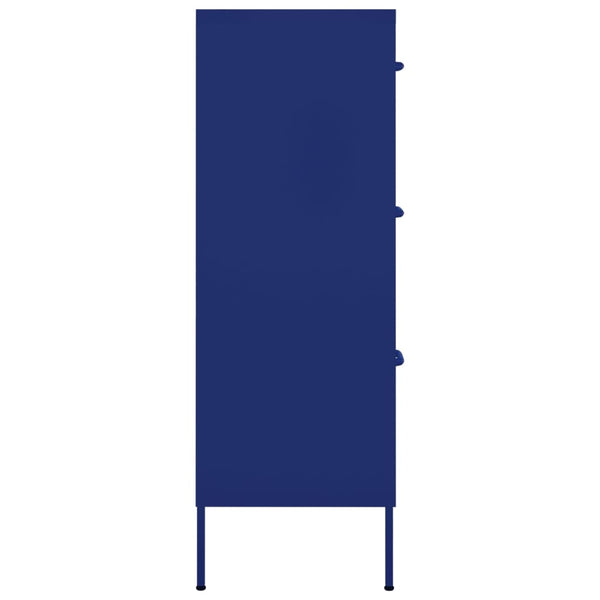 Marineblauer Schubladenschrank aus Stahl