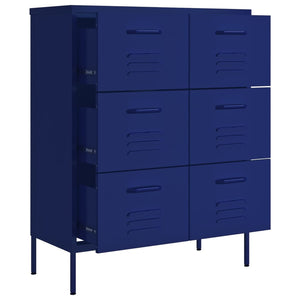Marineblauer Schubladenschrank aus Stahl