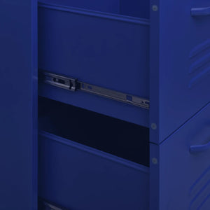 Marineblauer Schubladenschrank aus Stahl