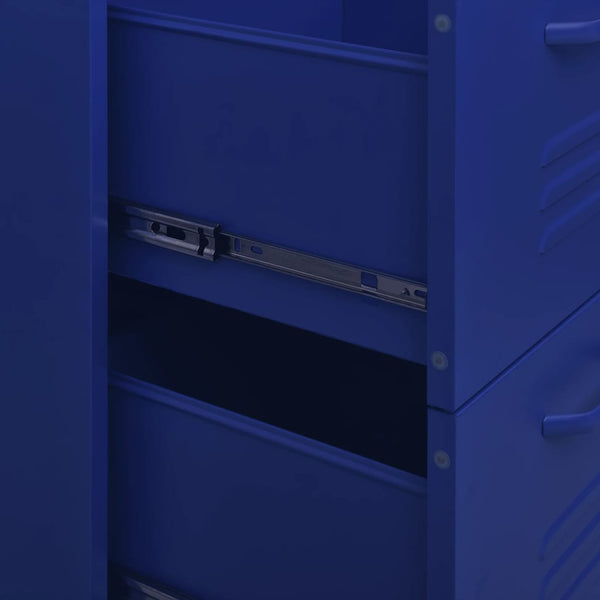 Marineblauer Schubladenschrank aus Stahl