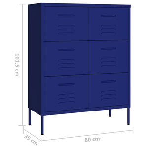 Marineblauer Schubladenschrank aus Stahl