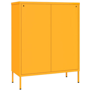 Senfgelber Schubladenschrank Stahl