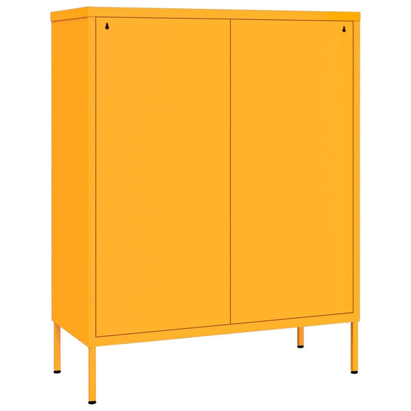 Senfgelber Schubladenschrank Stahl